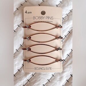 NIP✨ Scunci Elite Rose Gold Bobby Pins 4 Pc Set